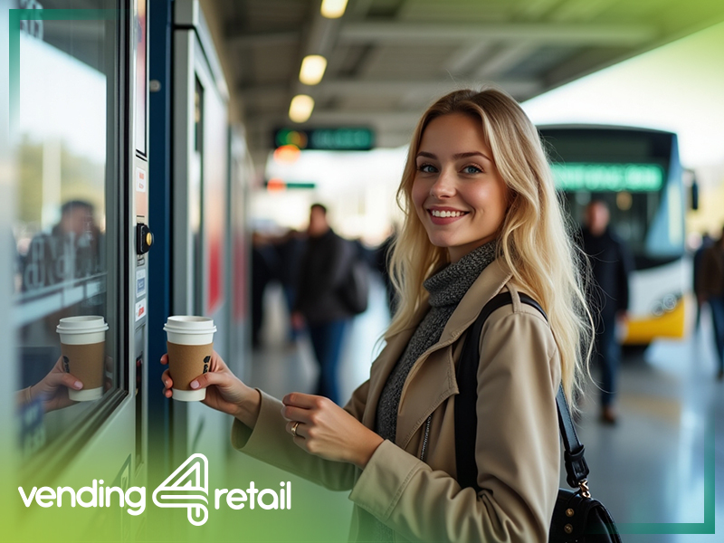 Automaty vendingowe na dworcu kolejowym w nowoczesnym wydaniu