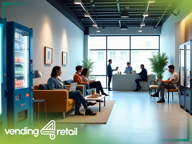 Automaty w chill roomach i przy recepcji